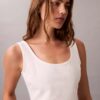 Kropptes Tanktop aus Denim mit durchgehendem Monogram Kropptes Tanktop aus Denim mit durchgehendem Monogram