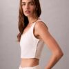 Kropptes Tanktop aus Denim mit durchgehendem Monogram Kropptes Tanktop aus Denim mit durchgehendem Monogram