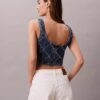 Kropptes Tanktop aus Denim mit durchgehendem Monogram Kropptes Tanktop aus Denim mit durchgehendem Monogram