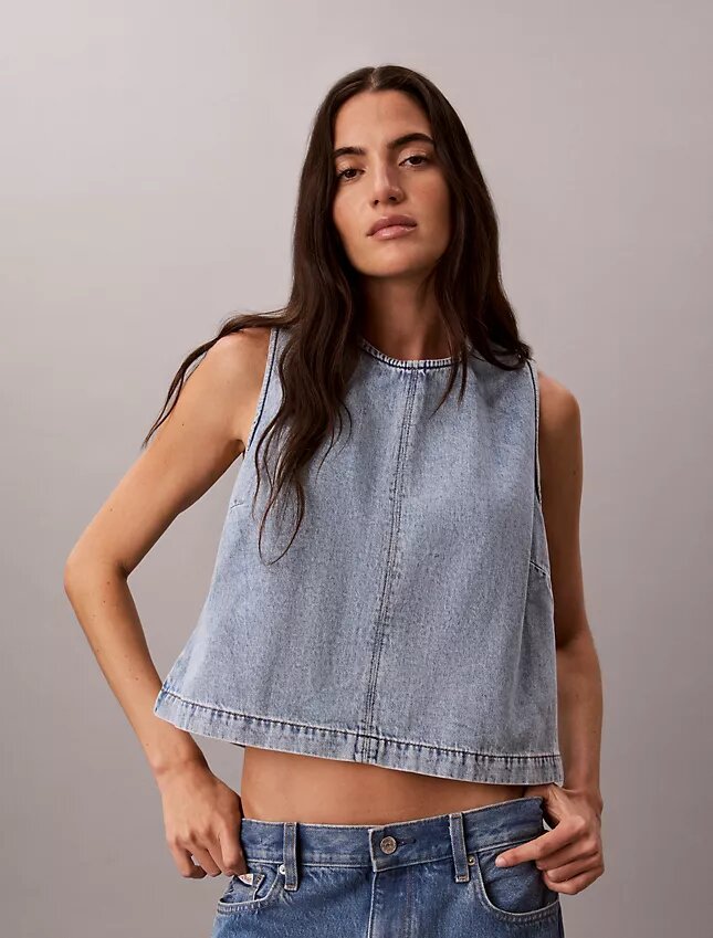 Kürzliches Denim-Oberteil Kürzliches Denim-Oberteil