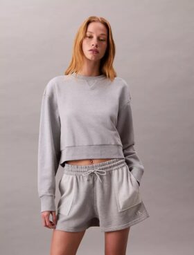 Kürzliches Sweatshirt aus French Terry in lockerer Passform