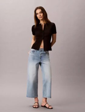 Kurze Jeans mit weitem Bein Kurze Jeans mit weitem Bein
