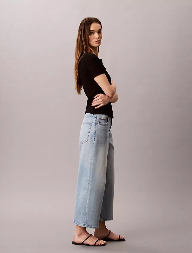 Kurze Jeans mit weitem Bein Kurze Jeans mit weitem Bein
