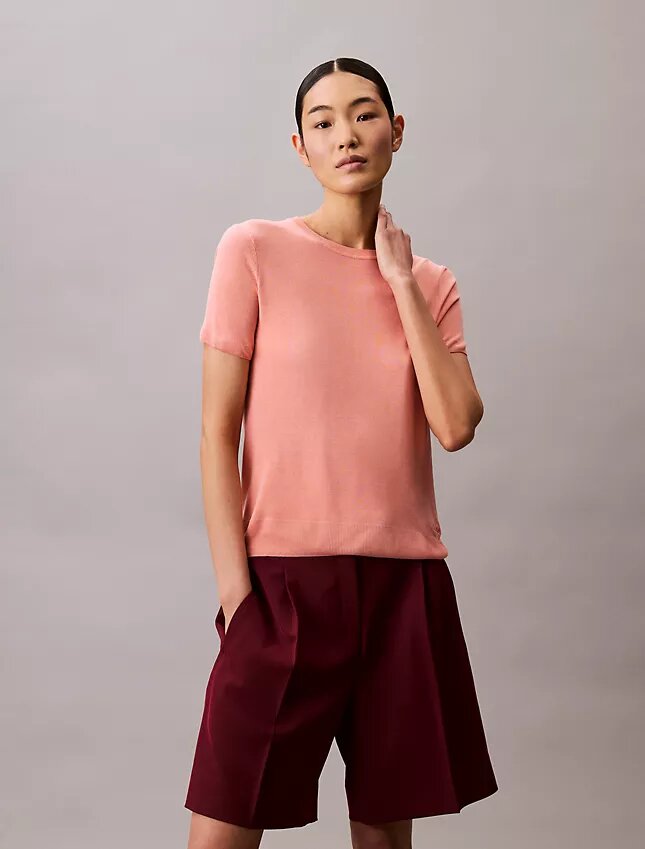 Kurzärmeliger Pullover aus Viskose Kurzärmeliger Pullover aus Viskose