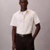 Kurzärmeliges Button-Down-Hemd aus Cotton Stretch mit Streifenmuster Kurzärmeliges Button-Down-Hemd aus Cotton Stretch mit Streifenmuster