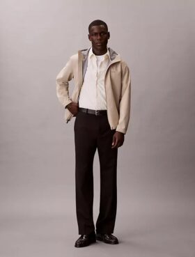 Kurzärmeliges Button-Down-Hemd aus Cotton Stretch mit Streifenmuster