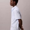 Kurzärmeliges Button-Down-Hemd aus Cotton Stretch mit Streifenmuster Kurzärmeliges Button-Down-Hemd aus Cotton Stretch mit Streifenmuster