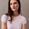 Kurzärmeliges T-Shirt aus Cotton Stretch-Rippstoff Kurzärmeliges T-Shirt aus Cotton Stretch-Rippstoff