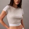 Kurzärmeliges T-Shirt aus Cotton Stretch-Rippstoff Kurzärmeliges T-Shirt aus Cotton Stretch-Rippstoff