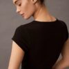 Kurzärmeliges T-Shirt aus Cotton Stretch-Rippstoff Kurzärmeliges T-Shirt aus Cotton Stretch-Rippstoff