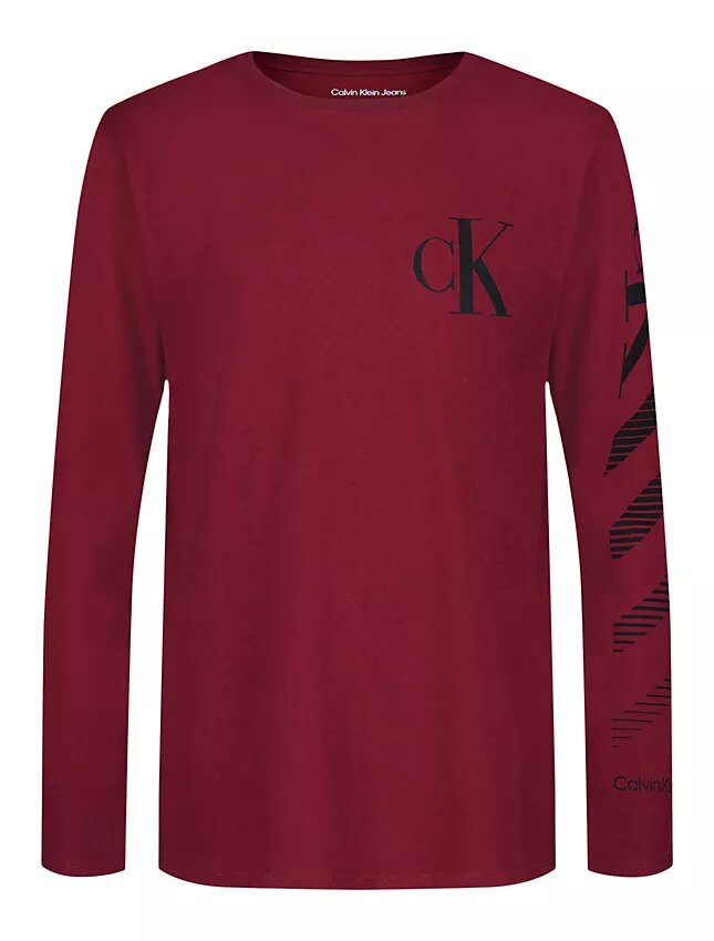 Langarm-T-Shirt für Jungen mit Monogram und Farbverlauf Langarm-T-Shirt für Jungen mit Monogram und Farbverlauf