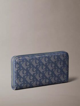 Lange Reißverschluss-Geldbörse mit durchgehendem Monogram