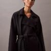 Langer Trenchcoat aus Wolltwill-Mischung Langer Trenchcoat aus Wolltwill-Mischung