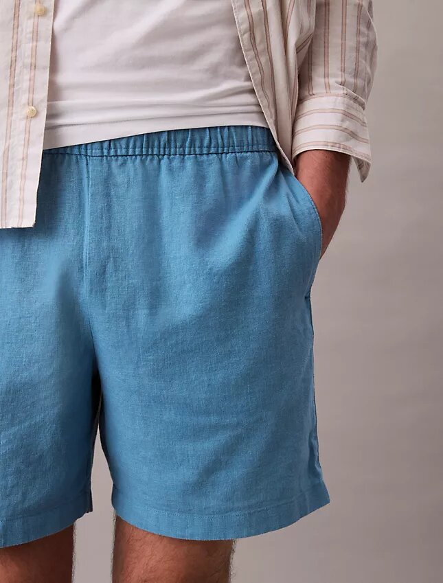 Leinen-Baumwoll-Shorts zum Hineinschlüpfen Leinen-Baumwoll-Shorts zum Hineinschlüpfen