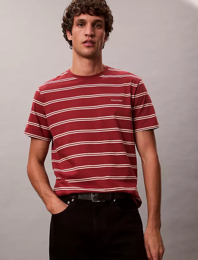 Liquid Touch Stripe T-Shirt mit Rundhalsausschnitt Liquid Touch Stripe T-Shirt mit Rundhalsausschnitt