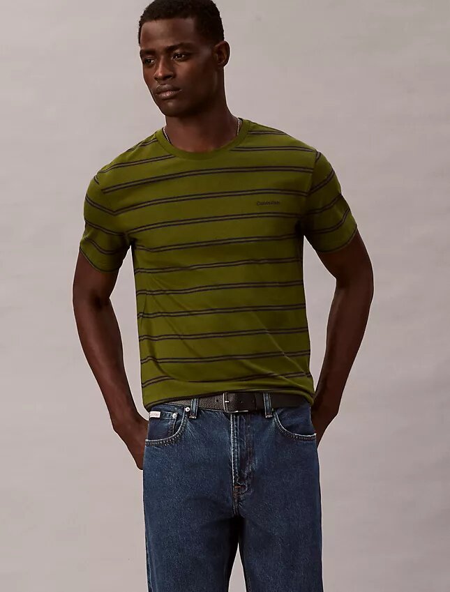 Liquid Touch Stripe T-Shirt mit Rundhalsausschnitt Liquid Touch Stripe T-Shirt mit Rundhalsausschnitt