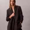 Locker sitzender Blazer aus Wollmischung mit Hahnentrittmuster Locker sitzender Blazer aus Wollmischung mit Hahnentrittmuster