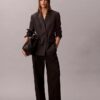 Locker sitzender Blazer aus Wollmischung mit Hahnentrittmuster Locker sitzender Blazer aus Wollmischung mit Hahnentrittmuster