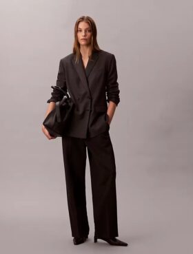Locker sitzender Blazer aus Wollmischung mit Hahnentrittmuster Locker sitzender Blazer aus Wollmischung mit Hahnentrittmuster