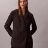 Locker sitzender Blazer aus Wollmischung mit Hahnentrittmuster Locker sitzender Blazer aus Wollmischung mit Hahnentrittmuster