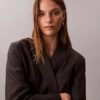 Locker sitzender Blazer aus Wollmischung mit Hahnentrittmuster Locker sitzender Blazer aus Wollmischung mit Hahnentrittmuster