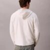 Locker sitzender Hoodie aus Baumwollmischung mit Bouclé-Struktur Locker sitzender Hoodie aus Baumwollmischung mit Bouclé-Struktur