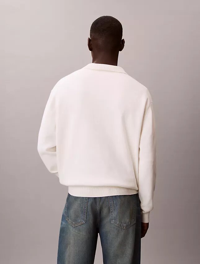 Locker sitzender Polo-Pullover aus Baumwolle Locker sitzender Polo-Pullover aus Baumwolle