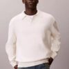 Locker sitzender Polo-Pullover aus Baumwolle Locker sitzender Polo-Pullover aus Baumwolle
