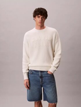 Locker sitzender Pullover mit Varsity-Logo-Grafik