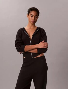 Locker sitzender Strick-Hoodie