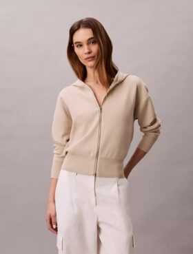 Locker sitzender Strick-Hoodie