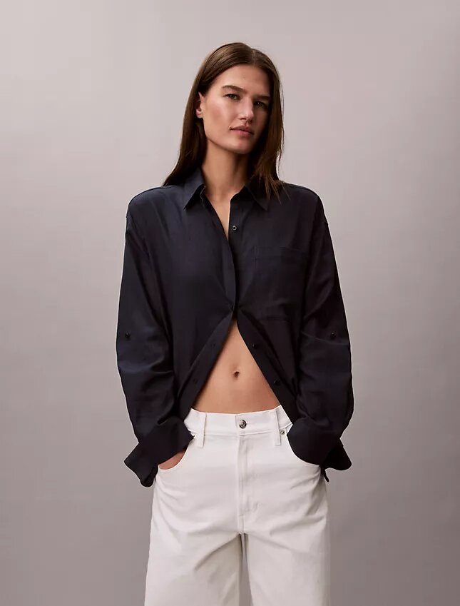 Locker sitzendes Button-Down-Hemd aus Leinenmischung Locker sitzendes Button-Down-Hemd aus Leinenmischung