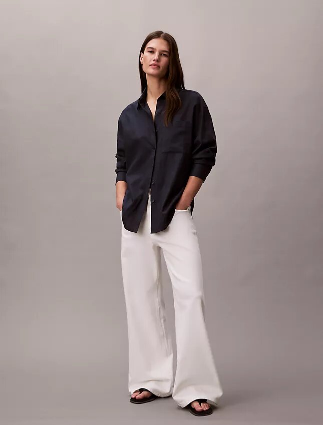 Locker sitzendes Button-Down-Hemd aus Leinenmischung Locker sitzendes Button-Down-Hemd aus Leinenmischung
