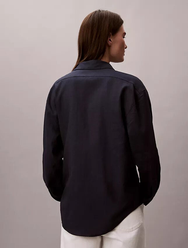 Locker sitzendes Button-Down-Hemd aus Leinenmischung Locker sitzendes Button-Down-Hemd aus Leinenmischung