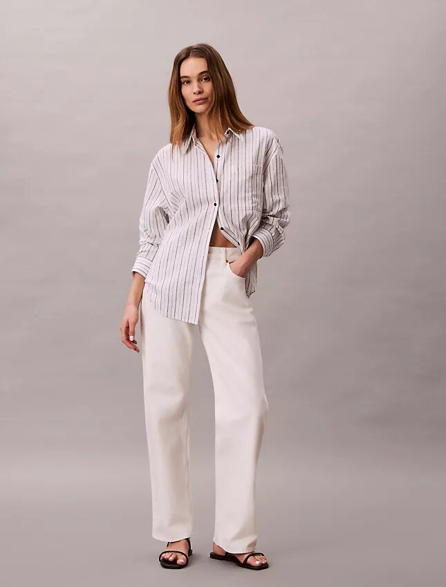 Locker sitzendes Button-Down-Hemd aus Leinenmischung Locker sitzendes Button-Down-Hemd aus Leinenmischung