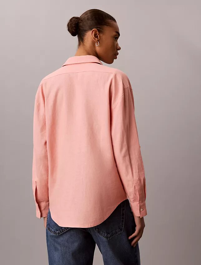 Locker sitzendes Button-Down-Hemd aus Leinenmischung Locker sitzendes Button-Down-Hemd aus Leinenmischung
