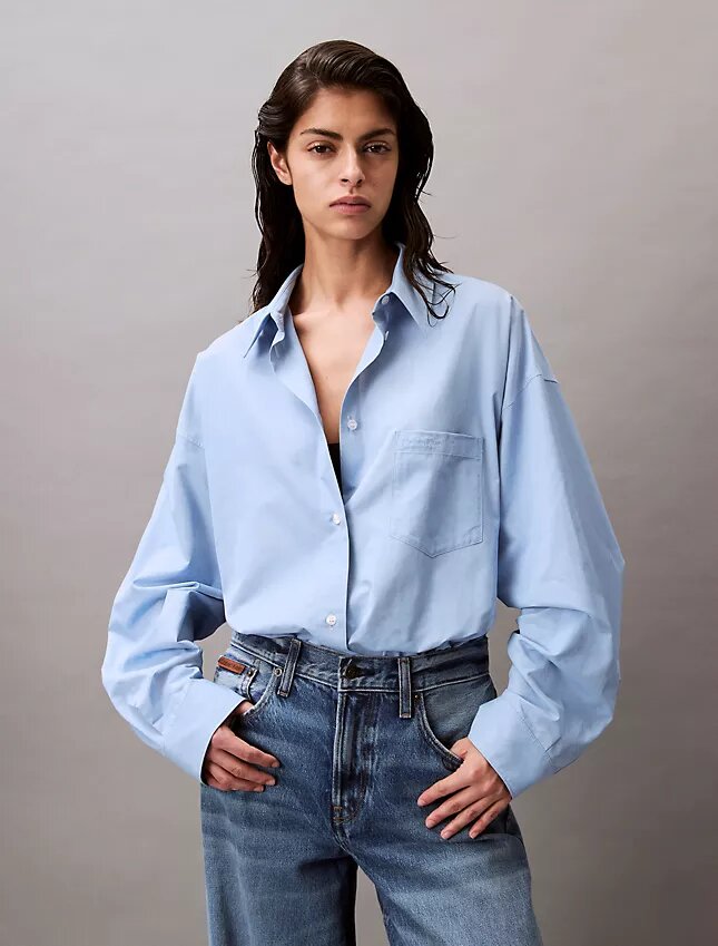 Locker sitzendes Button-Down-Hemd aus Viskosemischung Locker sitzendes Button-Down-Hemd aus Viskosemischung