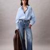 Locker sitzendes Button-Down-Hemd aus Viskosemischung Locker sitzendes Button-Down-Hemd aus Viskosemischung