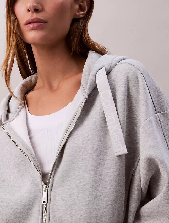 Logo-Band-Fleece-Hoodie mit Reißverschluss Logo-Band-Fleece-Hoodie mit Reißverschluss