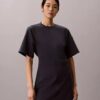 Logo-Ripp-Interlock-T-Shirt-Kleid Logo-Ripp-Interlock-T-Shirt-Kleid
