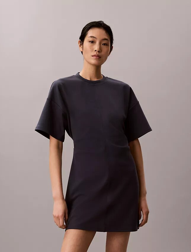 Logo-Ripp-Interlock-T-Shirt-Kleid Logo-Ripp-Interlock-T-Shirt-Kleid