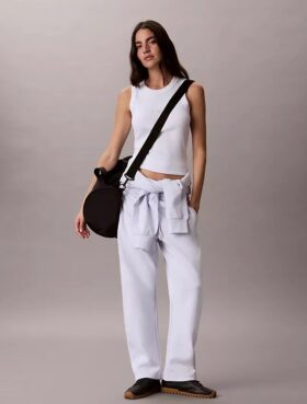 Logo-Streifen-Hose mit geradem Bein