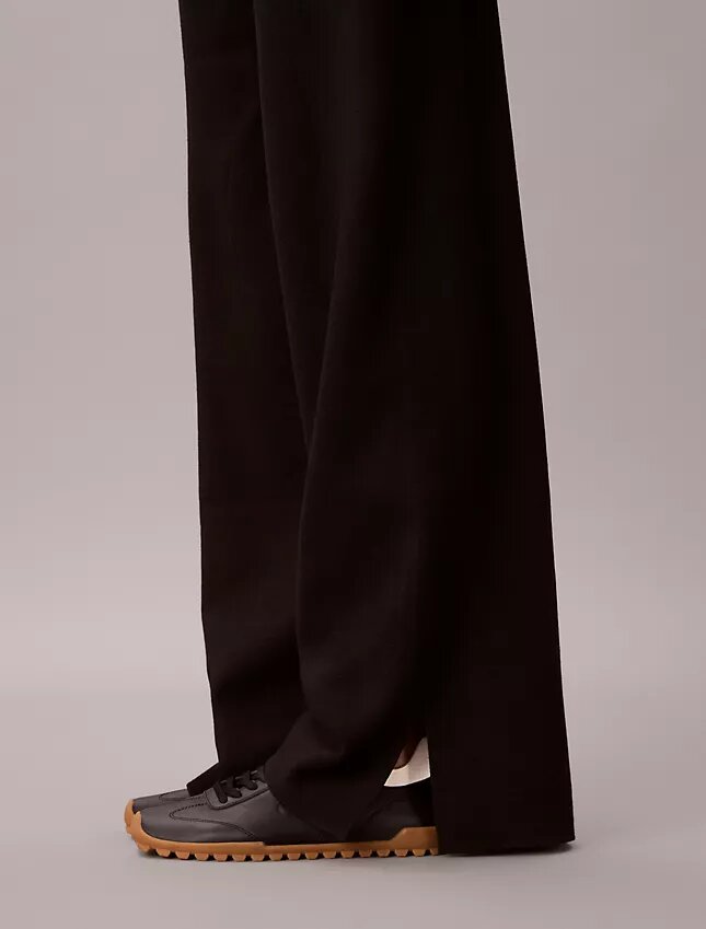 Lässige Strickhose mit weitem Bein Lässige Strickhose mit weitem Bein