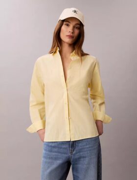 Lässiges Button-Down-Hemd aus Baumwollpopeline