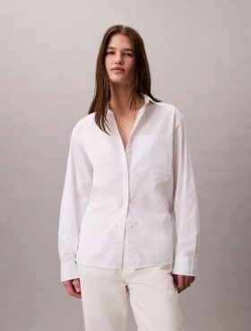 Lässiges Button-Down-Hemd aus Baumwollpopeline