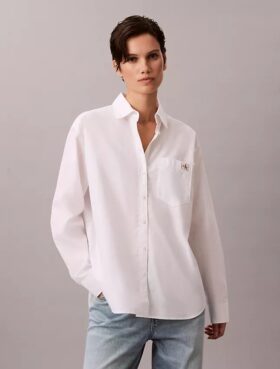 Lässiges Button-Down-Hemd aus Baumwollpopeline