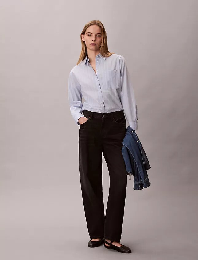Lässiges Button-Down-Hemd aus Baumwollpopeline Lässiges Button-Down-Hemd aus Baumwollpopeline