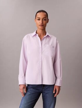 Lässiges Button-Down-Hemd aus Baumwollpopeline