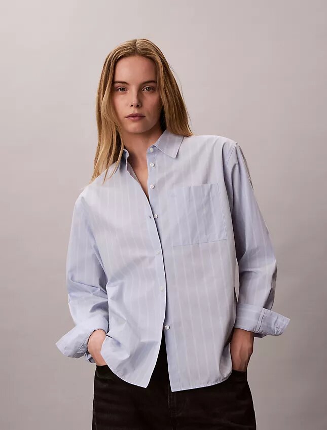 Lässiges Button-Down-Hemd aus Baumwollpopeline Lässiges Button-Down-Hemd aus Baumwollpopeline