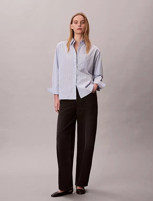 Lässiges Button-Down-Hemd aus Baumwollpopeline Lässiges Button-Down-Hemd aus Baumwollpopeline